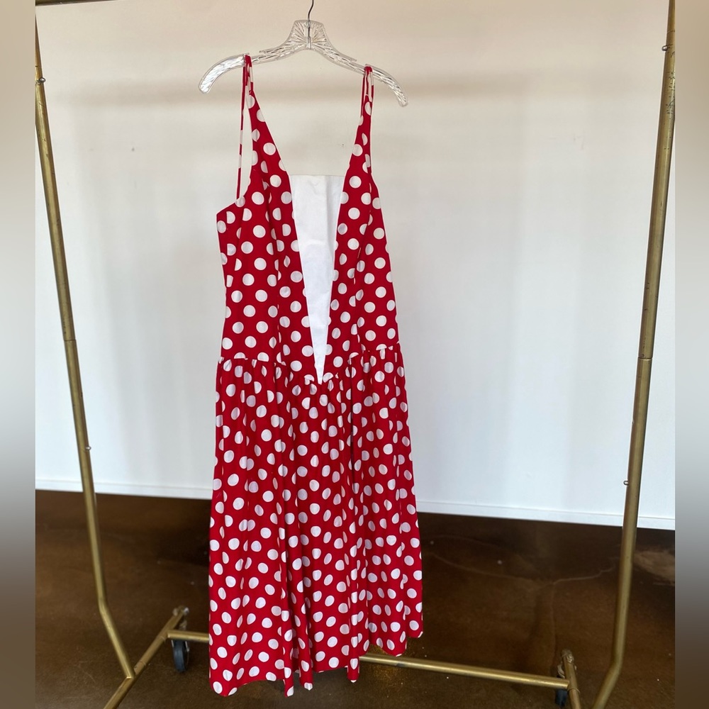 1980s vintage polka dot party dress retro